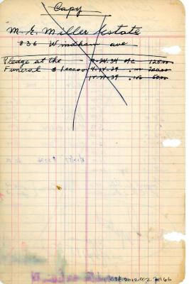 Israel Misrach's cemetery account statement from Kneseth Israel, beginning in 1943