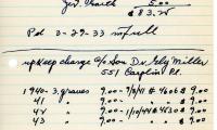 Moses Miller's cemetery account statement from Kneseth Israel, beginning March 29, 1933