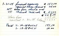 Celia Nathan's cemetery account statement from Kneseth Israel, beginning January 31, 1954