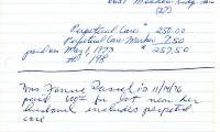 Hyman Passel's cemetery account statement from Kneseth Israel, beginning May 1, 1973