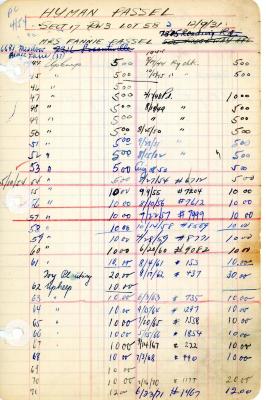 Hyman Passel's cemetery account statement from Kneseth Israel, beginning in 1944