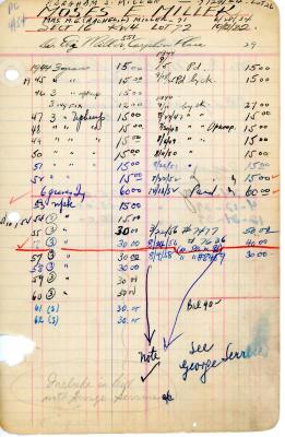 Moses Miller's cemetery account statement from Kneseth Israel, beginning in 1944