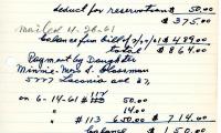 Mrs. Sam Miller's cemetery account statement from Kneseth, beginning April 26, 1961