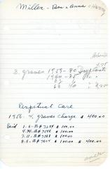 Miller Family's cemetery account statement from Kneseth Israel, beginning in 1956