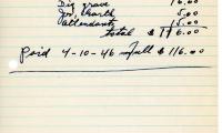 Sam Miller's cemetery account statement from Kneseth Israel, beginning February 18, 1946