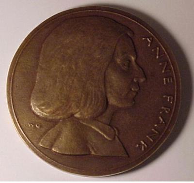 German Medal Commemorating Anne Frank