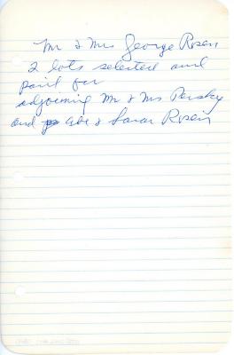 George Rosen's cemetery account statement from Kneseth Israel, undated