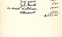 Herman Ritter's cemetery account statement from Kneseth Israel, beginning January 15, 1945