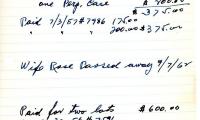 Ralph Persky's cemetery account statement from Kneseth Israel, beginning July 1, 1957