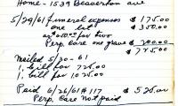 Mollie Plotnick's cemetery account statement from Kneseth Israel, beginning in 1962