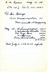 A.M. Rosen's cemetery account statement from Kneseth Israel, beginning May 25, 1954