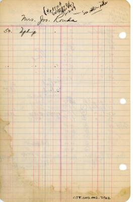 Joseph Rouda's cemetery account statement from Kneseth Israel, beginning in 1944