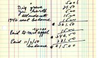 Sarah Schottenstein's cemetery account statement from Kneseth Israel, beginning September 6, 1950
