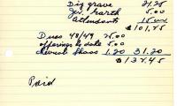 Nathan Schlacht's cemetery account statement from Kneseth Israel, beginning February 7, 1949