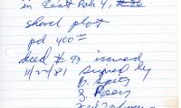 Louis Schavel's cemetery account statement from Kneseth Israel, beginning November 22, 1981
