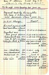 Ben L. Sharon's cemetery account statement from Kneseth Israel, beginning October 9, 1961