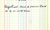 Fannie Sher's cemetery account statement from Kneseth Israel, beginning in 1955