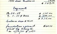 Fannie Sher's cemetery account statement from Kneseth Israel, beginning November 30, 1954