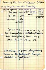 Annie Sharon's cemetery account statement from Kneseth Israel, beginning February 21, 1967