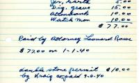 Esther Brina Statman's cemetery account statement from Kneseth Israel, beginning October 11, 1939