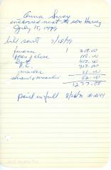 Anna Sway's cemetery account statement from Kneseth Israel, beginning July 18, 1979