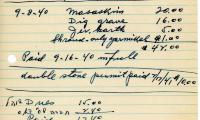 Morris Silverblatt's cemetery account statement from Kneseth Israel, beginning August 3, 1936