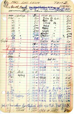 Mrs. Leon Teitz's cemetery account statement from Kneseth Israel, beginning in 1944