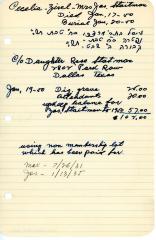 Zisel Statman's cemetery account statement from Kneseth Israel, beginning in 1950