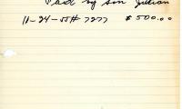 Nettie Vigran's cemetery account statement from Kneseth Israel, beginning November 24, 1955
