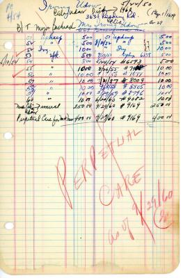 Irving Udaw's cemetery account statement from Kneseth Israel, beginning in 1951