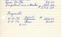 Nathan Vigran's cemetery account statement from Kneseth Israel, beginning April 9, 1972