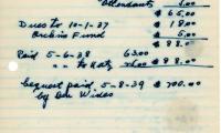 Jacob Wides's cemetery account statement from Kneseth Israel, beginning September 28, 1937