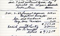 Mary Wilensky's cemetery account statement from Kneseth Israel, beginning December 3, 1969