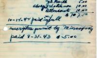 Abraham Zeff's cemetery account statement from Kneseth Israel, beginning September 28, 1942