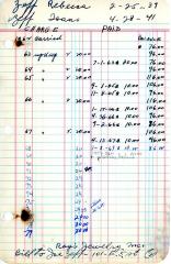 Rebecca Zeff's cemetery account statement from Kneseth Israel, beginning in 1962