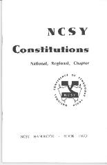 National Conference of Synagogue Youth - Constitution, 1968