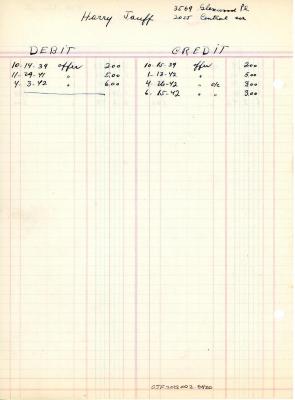Financial Statement from Kneseth Israel for multiple member accounts, beginning May 18, 1939