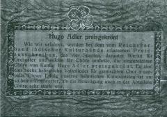 Hugo Adler Preisgekront