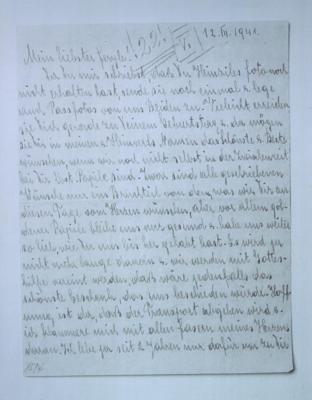 Photo Letter from Elsa to Franz Blumenstein