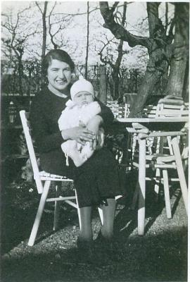 Photo Elsa Blumenstein holding Baby Henry 