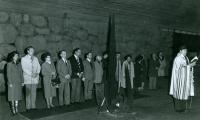 Photographs of a Group in the The Hall of Remembrance at Yad Vashem Standing by the Eternal Flame