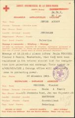 Red Cross Document Notifying of Acceptance for Exchange
