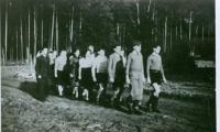 Photo Werner Coppel marching with other students from Hakshira