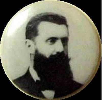 Set of 3 pinback buttons of Theodor Herzl