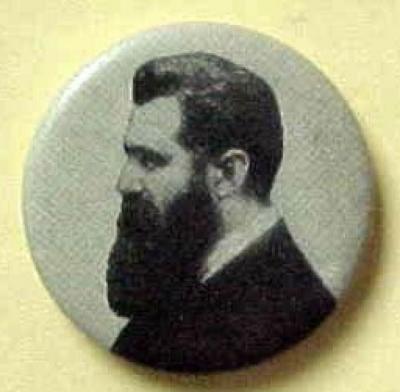 Set of 3 pinback buttons of Theodor Herzl