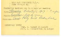  Invitation to Roselawn Synagogue PTA Meeting 1959