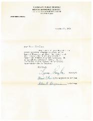Letter to Mrs. Dombar from North Avondale School Regarding her help with the Tax Levy - 1952
