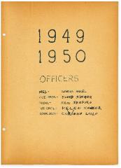 University of Cincinnati Hillel Foundation Archive Documents 1949 – 1950 Academic year