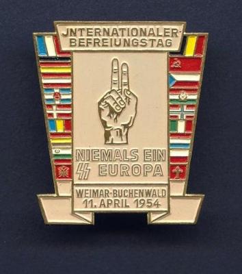 Buchenwald Memorial Pin #3 Issued at 1954 Buchenwald Survivors Meeting