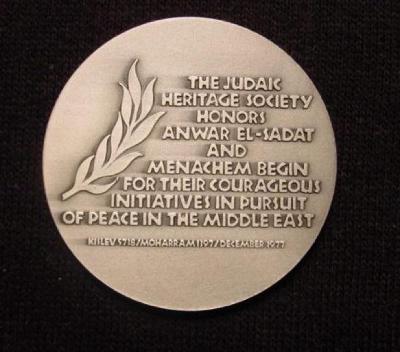 Medal Commemorating Anwar El-Sadat’s Visit to Jerusalem